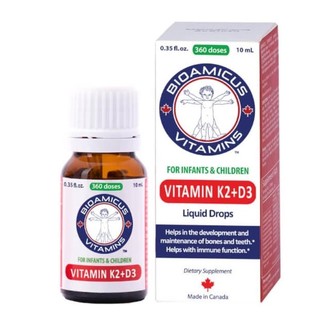 Combo 2 - Tặng 1Vitamin K2D3 BioAmicus, hỗ trợ cho sức khỏe xương, răng trẻ em 10ml