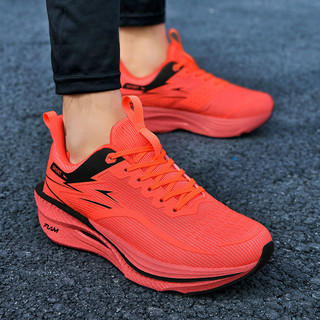 Giày chạy marathon phiên bản mới đế bắp rang, nhẹ, lưới, buộc dây cho học sinh tiểu học và trung học mùa xuân thu