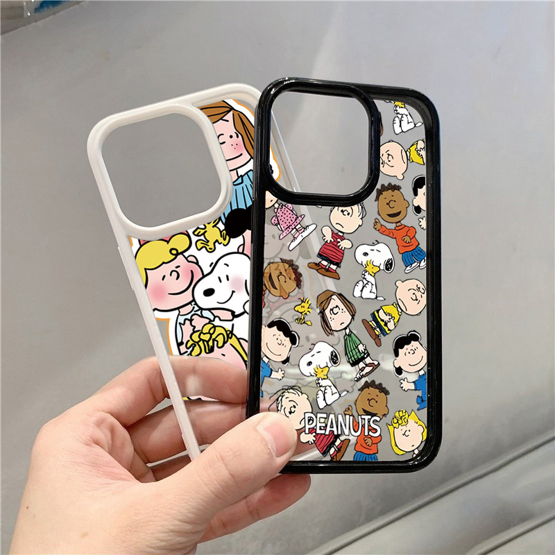 Ốp Lưng Cho iPhone 16 15 14 13 12 11 Pro Max 16e Cho iPhone XS Max X XR 8 7 Plus SE2020 2022 Dễ Thương Snoopy Hoạt Hình Chó Silicon Trong Suốt Chống Sốc