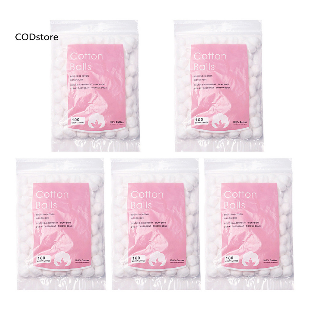 KDC Bông Tẩy Đa Năng 100 Viên Dùng Một Lần, Mềm Thấm Hút, Trang Điểm, Tẩy Sơn Móng Tay, Gói 1/2/3/5