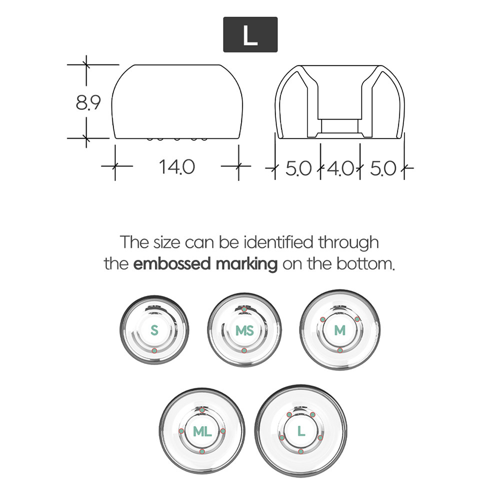 Divinus Prism Lỗ khoan rộng LSR Tai nghe Eartips cho vòi phun 4-6mm Đầu tai nghe dành cho người biểu diễn FUL 5 + 2 JUZEAR Defiant