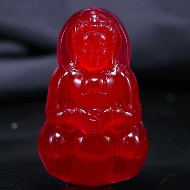 Đá Tự Nhiên Mặt Dây Chuyền Nhiều Màu Sắc Đá Trong Suốt Guanyin Bodhisattva Nam Nữ Mặt Dây Chuyền