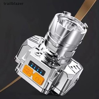 Trailblazer Đèn LED di động Đèn pin gắn ngoài trời chống nước Đèn pha mạnh mẽ USB có thể sạc lại Đèn lồng cắm trại có màn hình nguồn Mới