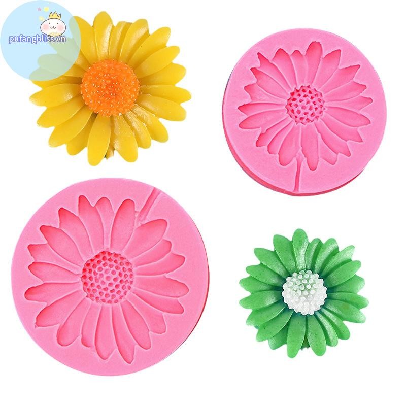 Pufangbliss Hoa Khuôn Silicon DIY Trang Sức Casg 3D Hình Hoa Nhựa Dính Khuôn Xà Phòng Làm Thủ Công Khuôn Trang Trí Nhà VN