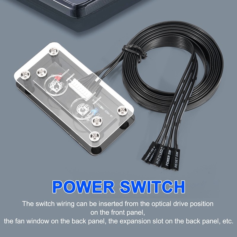 Công tắc máy tính để bàn Nút nguồn bên ngoài + Nút khởi động lại Vỏ PC Nút cấp nguồn
