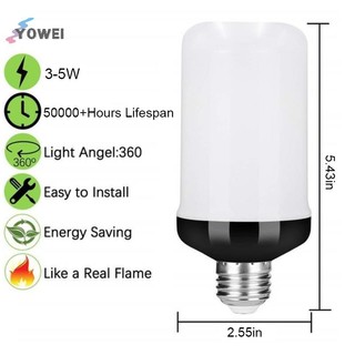 Yowei 1 Đèn LED Hiệu Ứng Ngọn Lửa Bóng Đèn E27 Mô Phỏng Thiên Nhiên Nhấp Nháy Đèn Trang Trí VN