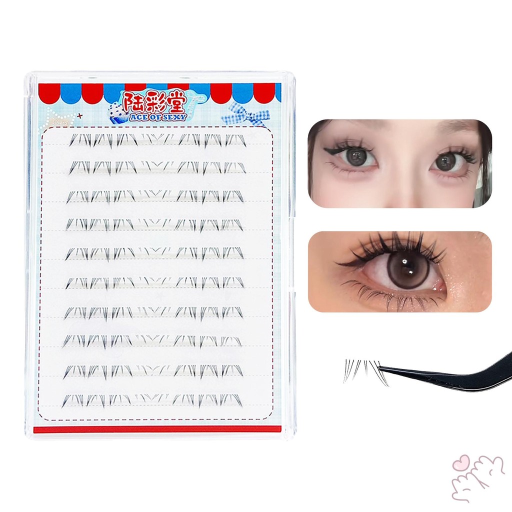 IOIIK Phần mở rộng lông mi DIY phía dưới dành cho phụ nữ Wispy dưới lông mi giả