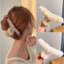 Kẹp tóc phủ lông nhung cỡ lớn phong cách Hàn Quốc thời trang thu đông xinh xắn cho nữ GIOVA