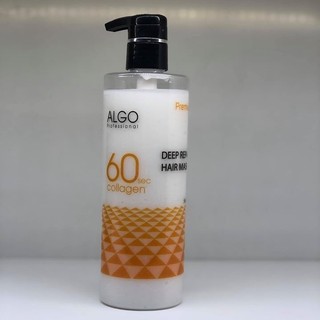 Hấp dầu phủ lụa ( dạng chai ) Collagen 60s Deep Repair Hair Mask Algo 500ml [ TN ]