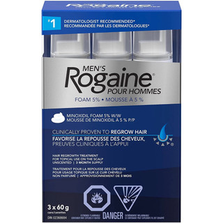 Set 3 Kem mọc râu, tóc Nam Rogaine Minoxidil 5% Foam Dạng Bọt 3x60ml [ TN ]