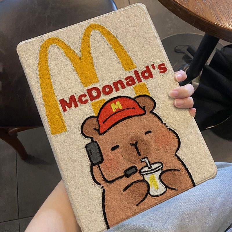 Hoạt Hình Capybara Người Nhện Phong Cách Sách Cho iPad Máy Tính Bảng Case2024air6 Pro11 Air3 / 4 / 5 10.9 10.5gen10th 2022Mini4 / 5 / 6 8.3 Air1 / 2 9.7gen7gen8gen9 10.2 Inch Có Khe Cắm Bút Vỏ Bảo Vệ