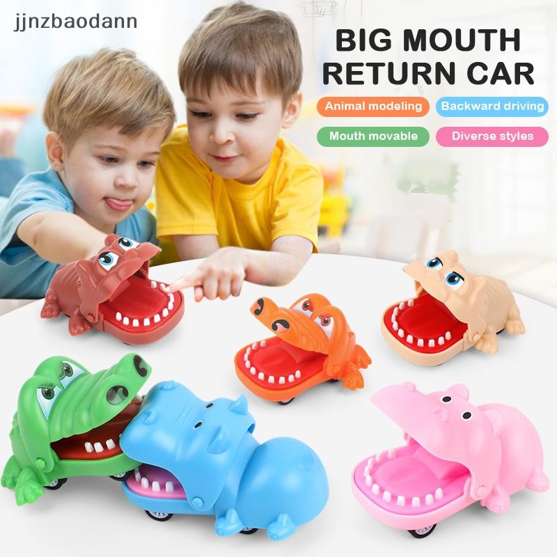 [JJNZDD] Tay Lớn Cá Sấu Miệng Kéo Lại Xe Hoạt Hình Hippo Puppy Kéo Lại Xe Báo Chí Răng Cắn Ngón Tay Tricky ELWW