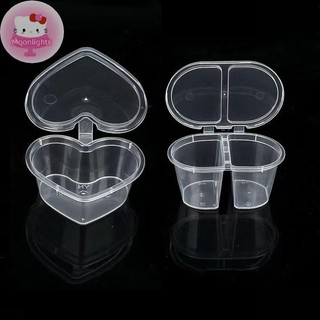 Moonlights 10 Chiếc Nhựa Đựng Nước Sốt Cốc Hộp Đựng Bảng Thực Phẩm Bản Lề Nắp Dùng Một Lần EN
