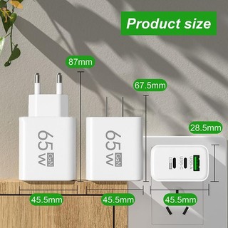 [GOU] Bộ sạc điện thoại USB Type-C PD 65W cho Huawei Universal Tablet Pad Bộ chuyển đổi nguồn du lịch VN
