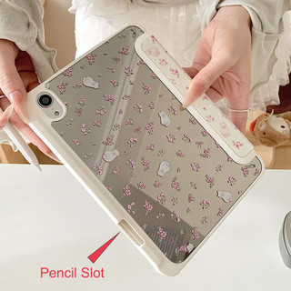 Vỏ Gương Acrylic Cho IPad Mini6 MIni7 5 6 7 8 9 Air Air Air2 Air3 Air4 Air5 Air6 10.9 "Pro10.5 Pro11 Pro12,9 2018 2020 2021 A16 Air M2 Pro 11 13 M4 2024 Vỏ Da Hoa Mèo