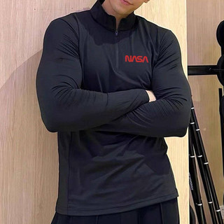 Sports Autumn and Winter Thin Long-Sleeved Sweat-Absorbent Top Training Tights Zipper Running Fitness Stand Collar Quick-Drying Men and Women KOEx