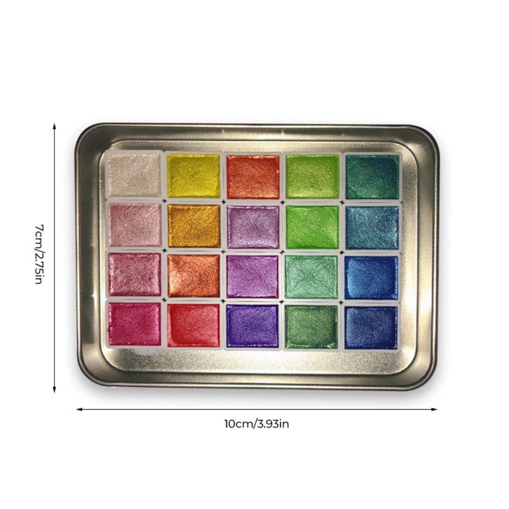SAIA Pearlescent Glitter Watercolor Paints, Lightfastness Shine Watercolor Painting Pigments Set, 20 / 24 / 60Colors Flowers Decor Pearlescent Solid Watercolor Pigment