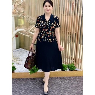 Đầm trung niên cho mẹ, Váy trung niên cho mẹ mẫu VGA đi chơi dự tiệc sang trọng cao cấp chất liệu thun co giãn 4 chiều