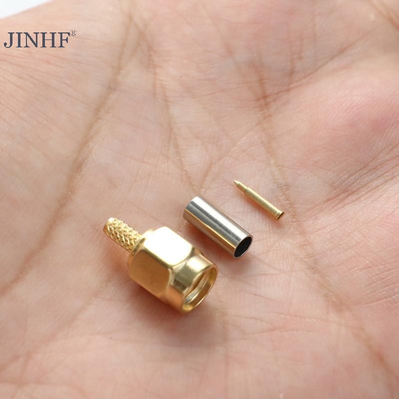 Jinhf 10 Cái SMA Nam Cắm Uốn Cho RG174 RG316 RG178 RG179 LMR100 Cáp RF Kết Nối HOT