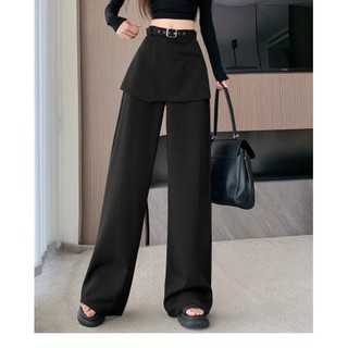 Fashion Autumn Trousers Wide Leg Pants Two Pieces Leisure Mopping American Draped Suit Women's Design New High Waist