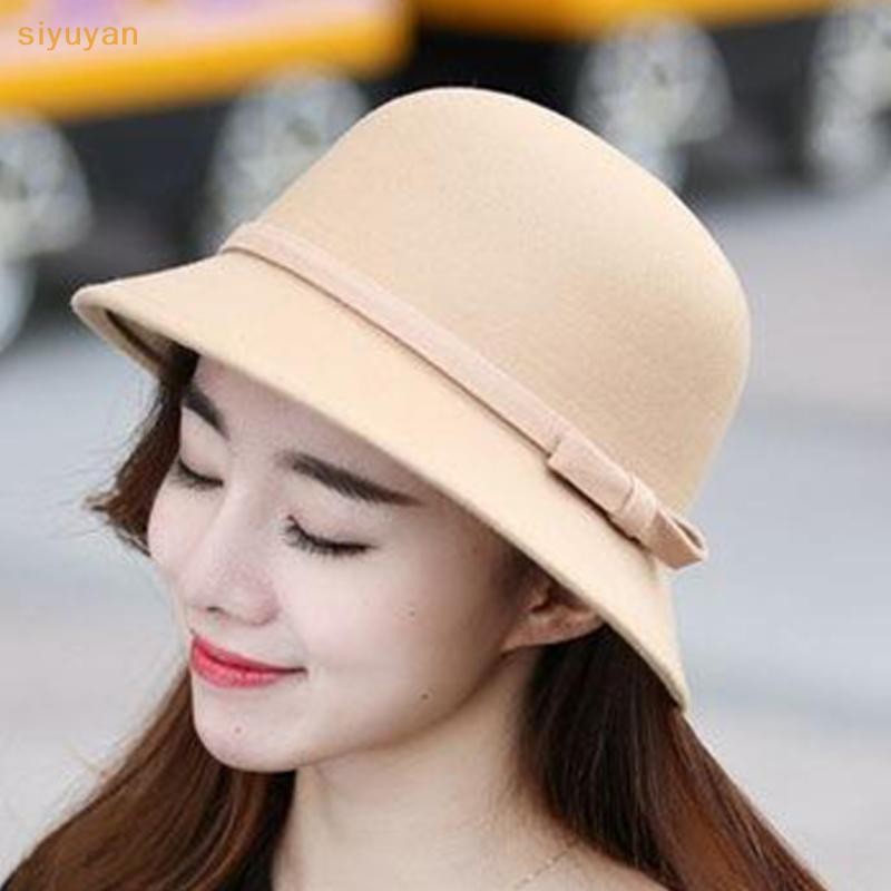 Siyuyan Thu Đông Pháp Nơ Xô Mũ Nữ Ngọt Ngào Nỉ Có Hình Gấp VN