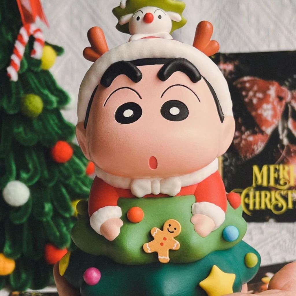 Giáng sinh Crayon Shin-chan Bàn tay Cây thông Noel Shin-chan Dễ thương Búp bê ngoại vi Đồ trang trí để bàn Quà Tặng nữ