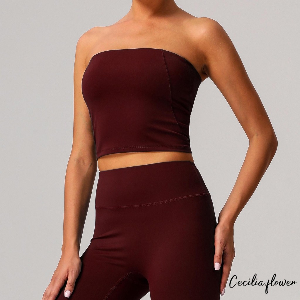 Phụ Nữ Tập Luyện Ống Áo Màu Trơn Nhanh Khô Yoga Thể Thao Crop Áo Sơ Mi Không Tay Cho Thể Thao Tập Gym Chạy Activewear