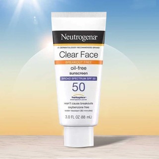 Neutrogena Clear Face Oil-Free Sunscreen SPF 50 for Acne-Prone Skin