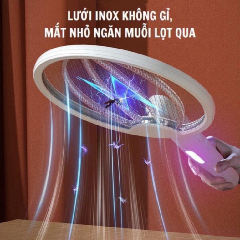 -Vợt Muỗi Thông Minh Gấp Gọn / Kiêm Đèn Bắt Muỗi Tự Động 2 Trong 1 Ban Đêm