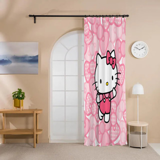 Rèm che mặt đơn bằng Polyester in hình Hello Kitty, dễ treo, trang trí phòng ngủ và phòng khách cho trẻ em