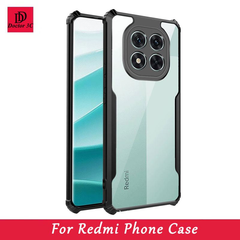 Ốp lưng trong suốt siêu mỏng chống sốc chất liệu Acrylic cứng kết hợp Silicon cho Redmi Note 15 14 13 12 Turbo 11 Pro Plus 12s 13R 11s 11E 11T Pro+ China 5G 4G 2026