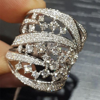 Châu Âu Mỹ ins Nhẫn Hình Học Zircon dát phong cách mới Nữ