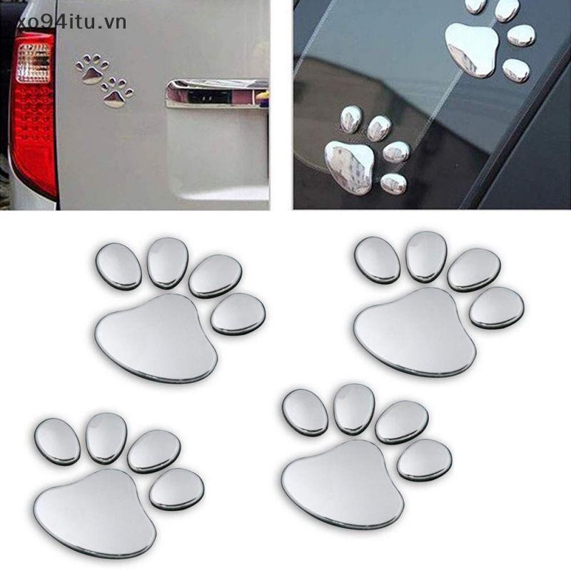 XOITU 1 Tấm Dán Xe Ô Tô Đề Can Sáng Tạo Paw 3D Động Vật Chó Chân In Decal Xe Máy Miếng Dán Phụ Kiện Ô Tô VN