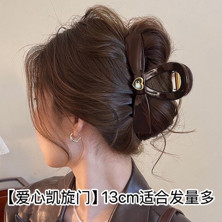 Kẹp tóc nâu sô cô la hợp thời trang Kẹp cá mập nữ