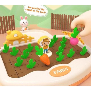 Đồ Chơi Nhổ Cà Rốt Nông Trại Cho Bé Phân Biệt Màu Sắc, Ghi Nhớ Montessori