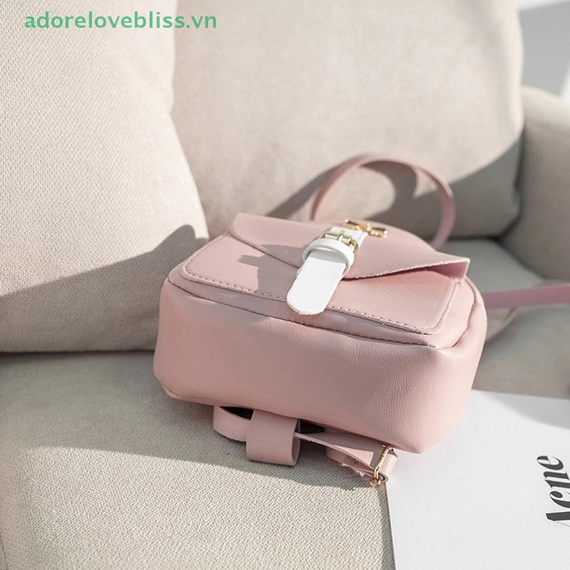 THÊM Ba Lô Nữ Ba Lô Da Dễ Thương Duyên Dáng Bagpack Túi Đi Học Nhỏ Cho Bé Gái Nơ Lá Rỗng BSS
