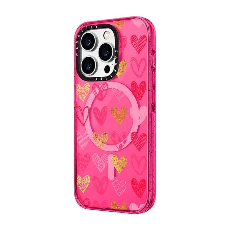 Casetify X love Case Bong Bóng Hồng Hút Từ Tính Cứng Acrylic Ốp Lưng Cho Apple IPhone 12 13 14 15 16 Pro Max Plus Có Hộp