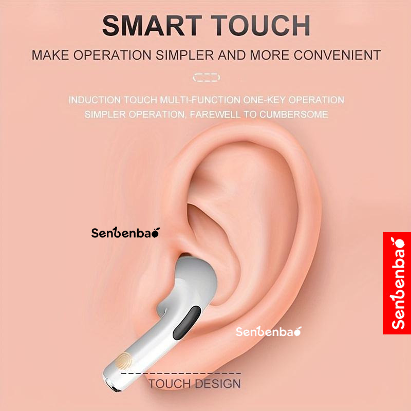 SenBenBao Pro 6 Tai nghe không dây Bluetooth Điều khiển cảm ứng Tai nghe âm thanh nổi 9D Tai nghe thể thao Tai nghe Mic tích hợp