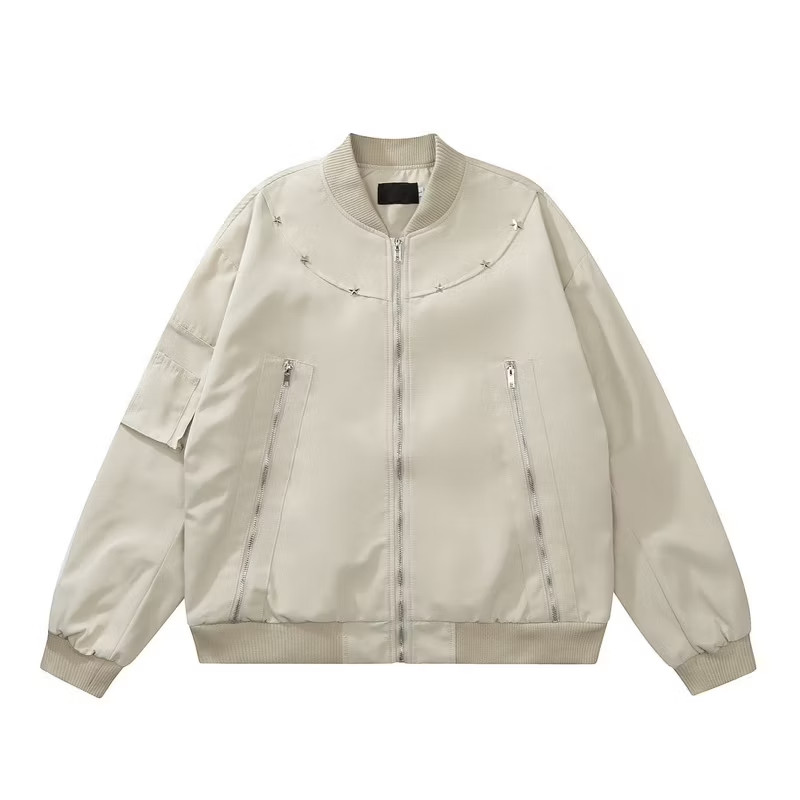Áo Bomber Ngôi Sao Vòng Cổ Màu Be KCloset Áo Khoác Kaki Dáng Rộng Nam Nữ NA430