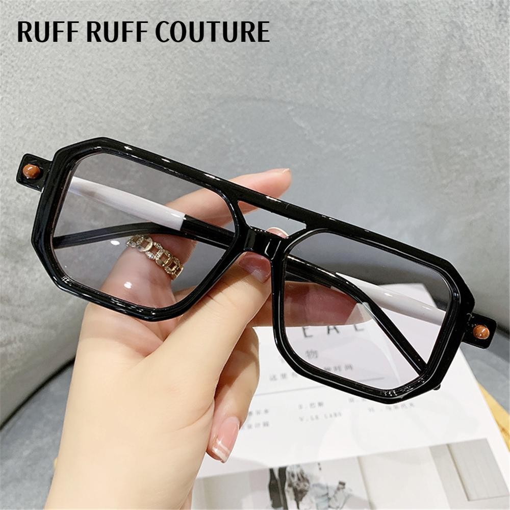 RUFF RUFF COUTURE Double Bridge Retro Kính Mắt UV 400 Da Báo Nam ...