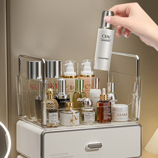 Làm Đẹp Hộp Bảo Quản Để Bàn Tidy-up Chống Bụi Thiết Kế Phân Vùng Lưu Trữ Mỹ Phẩm Giá Để Đồ Trong Suốt Có Thể Nhìn Thấy Dung Tích Lớn