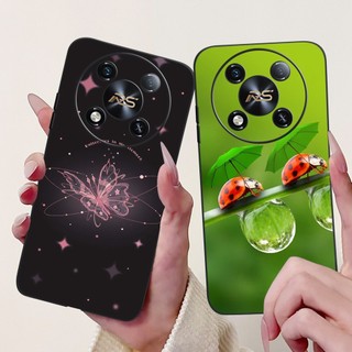 Dành Cho Itel RS4 4G S666LN Vỏ Sang Trọng Matel Hoạt Hình Silicon Mềm Màu Đen Vỏ Bảo Vệ Cho Itel RS4 2024 RS 4 Vỏ Điện Thoại