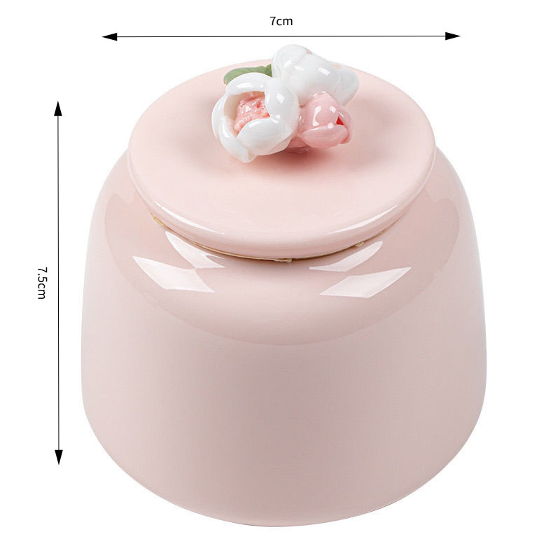 3D Cầm Tay Hoa Trà Lon Hộ Gia Đình Kín Lon Gốm Bảo Quản Lon Chống Ẩm Lon Trà Nhỏ