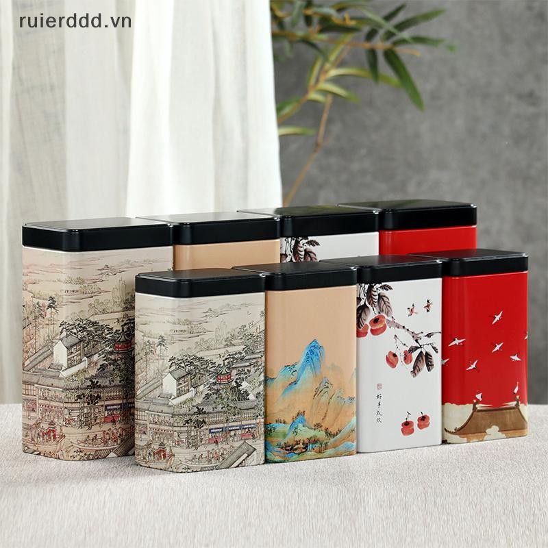 # ruierddd # Hộp Bảo Quản Đĩa Thiếc Kín Trà Caddy Bình Cà Phê Vuông Nhỏ Lá Trà Hộp Đựng Hộp Đựng Gia Vị Thiếc Nhỏ.