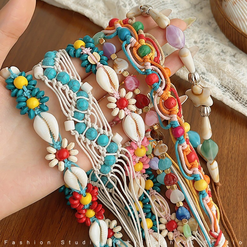 Dây thắt lưng bện Bohemian Dây chuyền thắt lưng cao cấp Retro