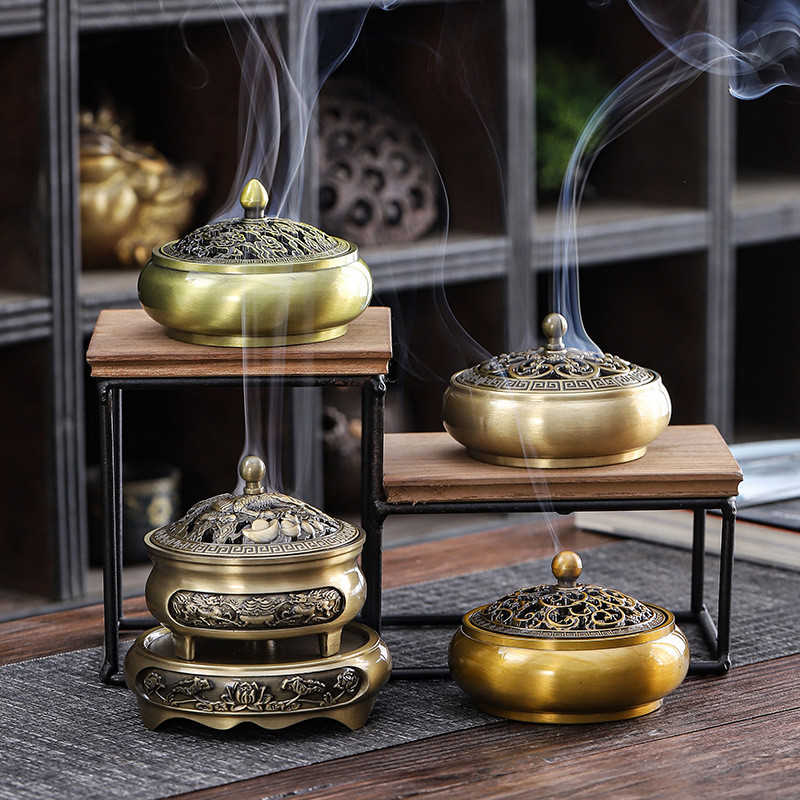 Lư Đốt Trầm Hương,Lò đốt hương hợp kim,Đốt Nhang Bằng Hợp Kim Đồng Thiết Kế Tinh Xảo,Cổ điển
