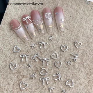 [savemoneyeveryday] 10 Chiếc Hợp Kim Nơ Tình Yêu Móng Tay Nghệ Thuật Quyến Rũ Trang Trí 3D Kim Loại Sang Trọng Nơ Bạc Hình Trang Sức DIY Thiết Kế Làm Móng Tay Đồ Dùng [vn]