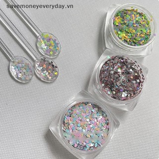 [savemoneyeveryday] 1Jar 1mm Lấp Lánh Tình Yêu Móng Tay Lấp Lánh Trái Tim Lấp Lánh Trang Trí Móng Tay Thiết Kế Salon Móng Tay Phụ Kiện Dễ Thương DIY Nail Art Design [vn]