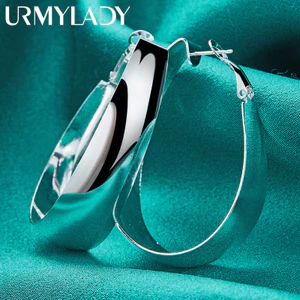 URMYLADY Bạc 925 35mm Bông Tai Nữ Trang Sức Thời Trang Tiệc Cưới Quyến Rũ