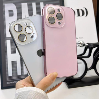 AG Nano Crystal Lens Acrylic Matte Phone Case Cho iPhone 11 12 13 14 15 16 Pro Max 14 Plus Ốp Lưng Thẩm Mỹ Chống Sốc Với Bảo Vệ Camera Vỏ Cứng iPhone 11 Full Cover